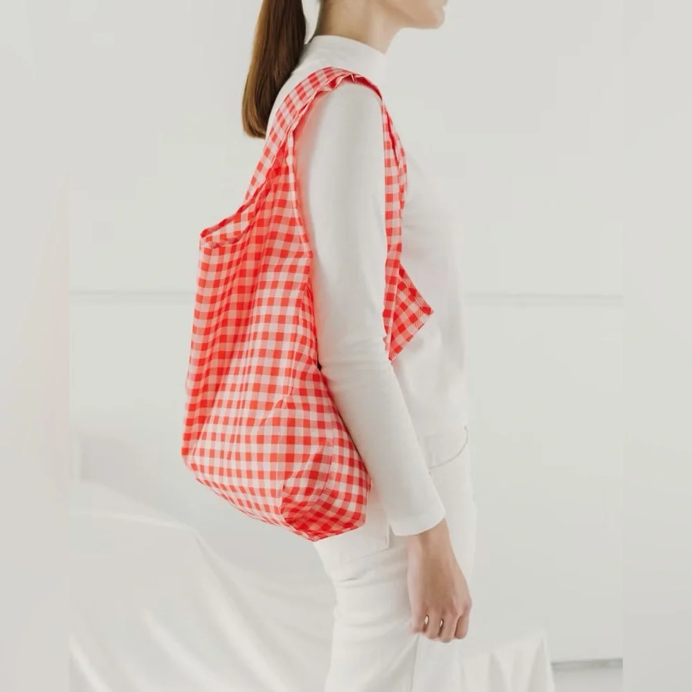 NWT Standard BAGGU Reusable Tote Bag – Red Gingham - Picture 6 of 8